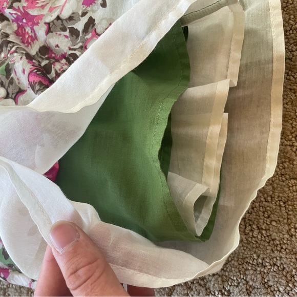 Vintage Max Studio silk blend spring green floral V neck dress - Picture 12 of 12